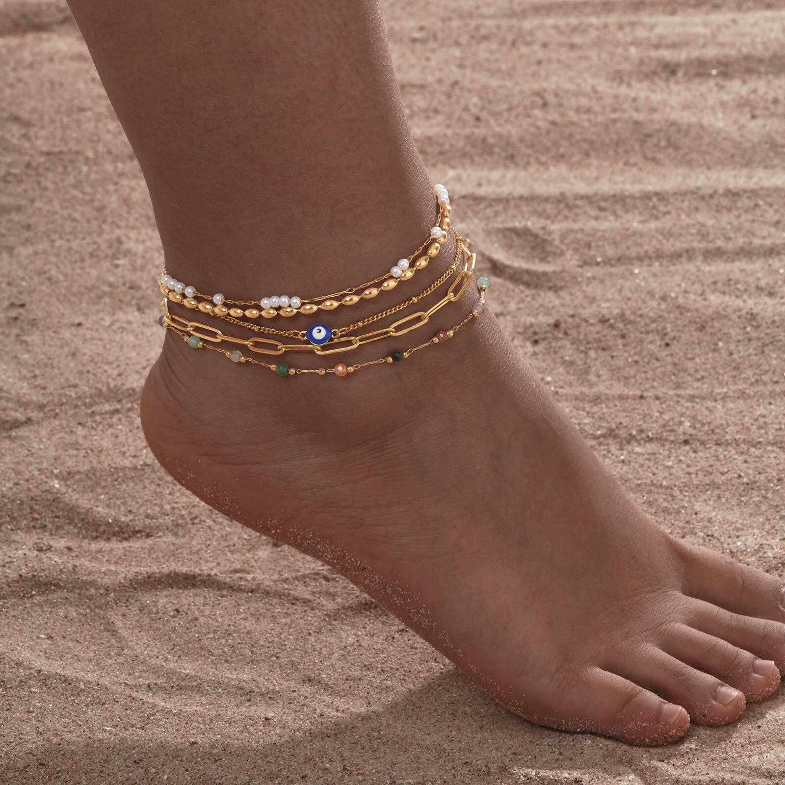 Jc Jewelry & Watches - Gelang Kaki Berlapis Emas untuk Wanita,
