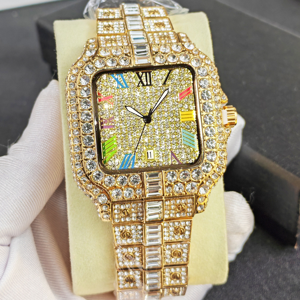 Jam Tangan Pria Full Diamond T - Jewelry Watches Brands ulasan dan harga